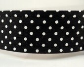 Dog  Collar - Dog, Martingale or Cat Collar - All Sizes - Black and White Polka Dots