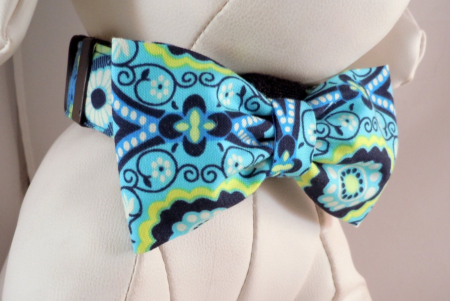 Dog Collar Set with Flower or Bow Tie  - Pick Any Fabric In Shop