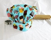 Retro Teal Cupcake Child Chef Hat - Adjustable