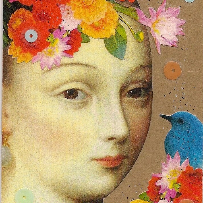 Tuileries - original collage bookmark