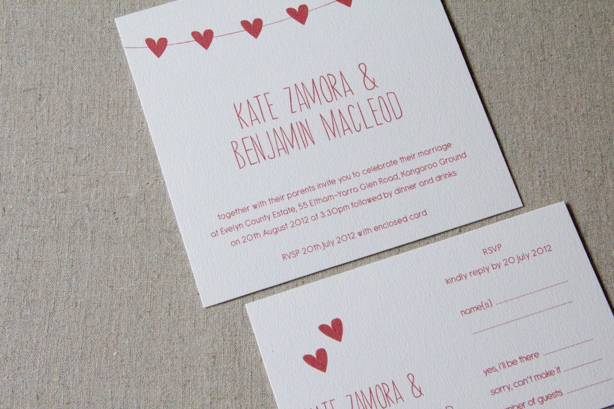 Printable Wedding Invitation Set - Kate