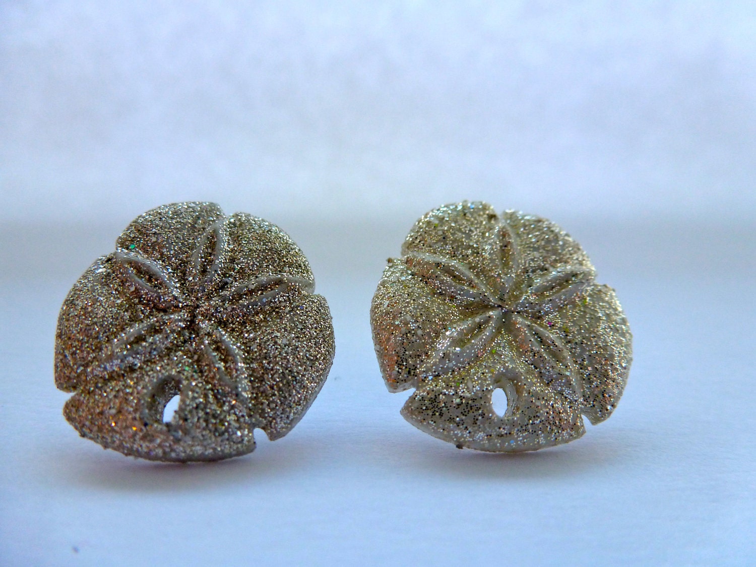Sand Dollar Stud Earrings: Under the Sea, Sea Creature, Animal Earrings, Button Earrings, Starfish.