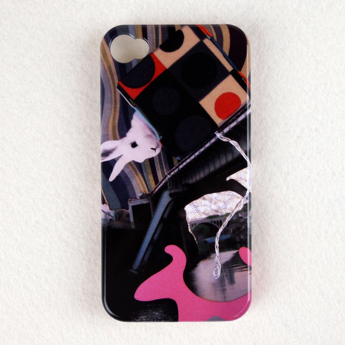 original design iPhone case - Rabbit on the Bridge for iPhone 4 4S - free shipping