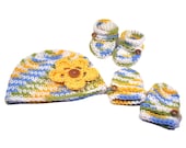 60% Off  Baby Hat Mitts Booties Set FREE SHIPPING
