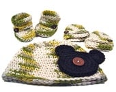 60% Off  Baby Hat Mitts Booties Set FREE SHIPPING
