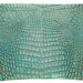 Crocodile Embossed Turquoise Leather Petite Clutch