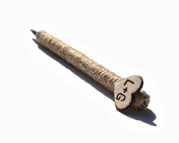 Personalized Guest Book Pen - Ballpoint Pen, twine, custom engraving