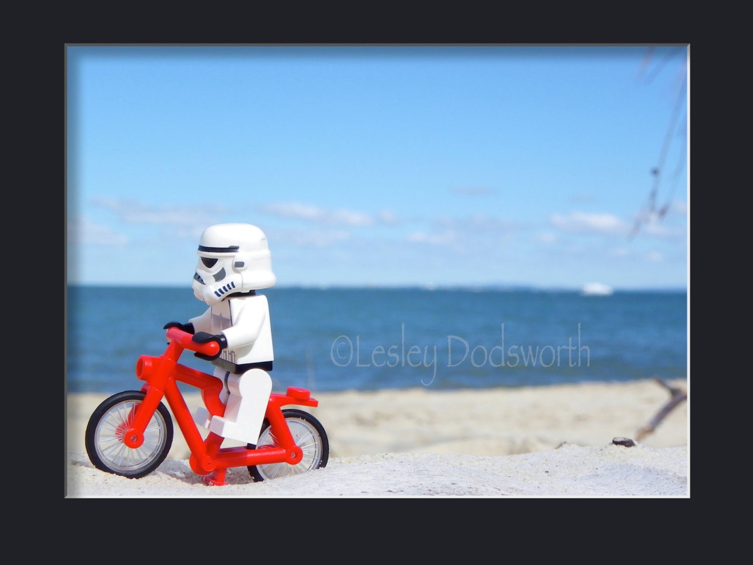 Fun, Kitsch and Geeky Lego Stormtrooper Starwars Print 8 x 10 Beach Fun Lego Lovers original photograph