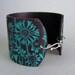 Cuff Bracelet Polymer Clay Jewelry Handmade Art Jewelry Hand Stamped Jewelry Wide Bracelet