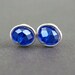 Silver Stud Earrings Nickel Free Sapphire Earrings Crystal Earrings Post Earrings Wire Wrapped Jewelry