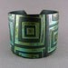 Silver Cuff Bracelet Polymer Clay Jewelry Verdigris Patina Turquoise Cuff Urban Industrial Wide Cuff Hand Stamped