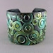 Silver Cuff Bracelet Polymer Clay Jewelry Teal Cuff Turquoise Cuff Urban Industrial Wide Cuff Hand Stamped