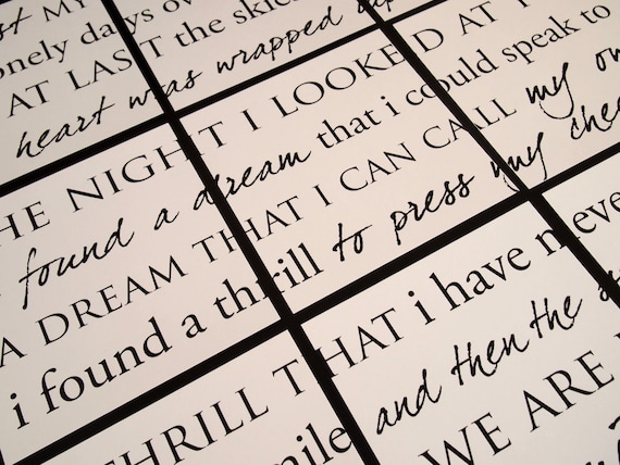 Custom Lyrics Cardstock
