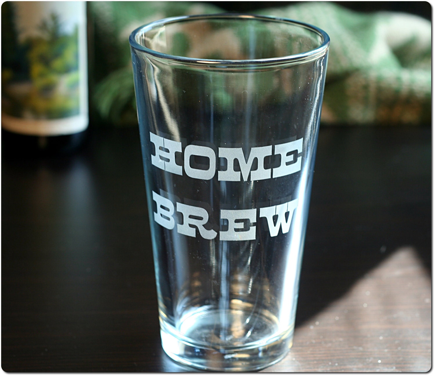 Home Brew Etched Beer Pint Glass