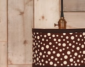 Pendant Lighting With Chocolate Fabric Drum Shade