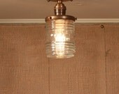 Flush Mount Lighting with Jar Style Glass Shade - Semiflush lighting