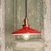 Pendant Light With Red Enamel Shade