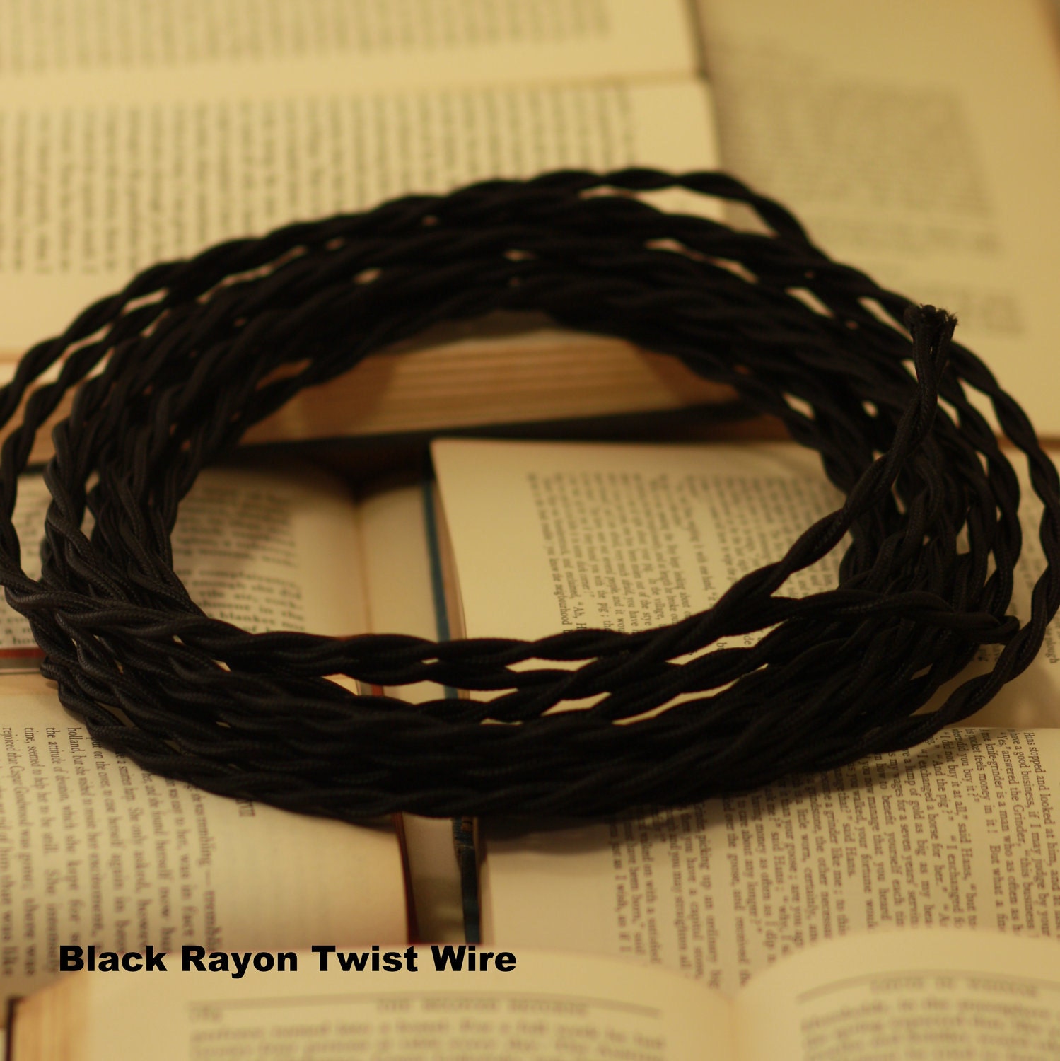 Lighting With Red Enamel Shade and Reproduction Wire