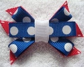 Red, White, and Blue Grosgrain Itty Bitty Bow-Great for 4th of July