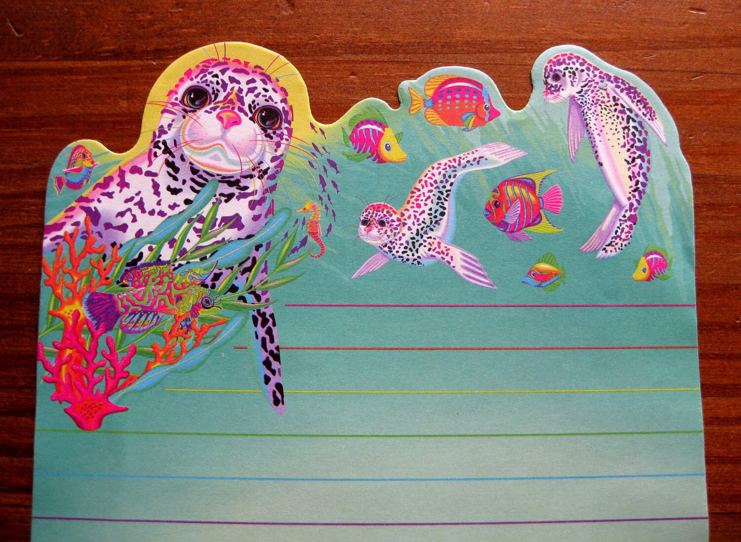 Lisa Frank stationery papers: polar bear and seal by MissiveMaven