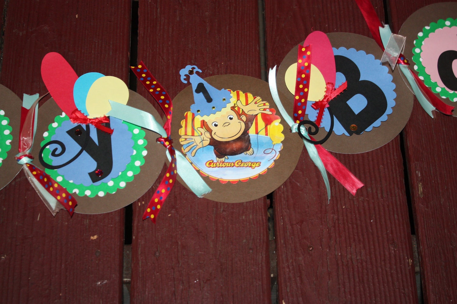 Curious George Happy Birthday / Baby Shower Banner
