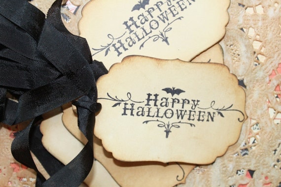 Happy Halloween...Grungy Primitive Gift Tags 6