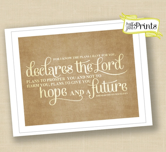 Jeremiah 29:11 - Hope and a Future Digital Print