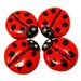 Polymer Clay Buttons ladybug red black polka dot flat set of four
