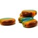 Polymer clay beads tablet sunset brown orange blue set of five