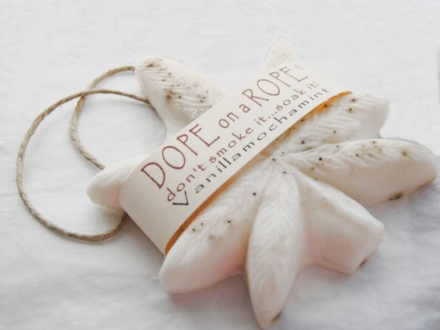 Dope on a Rope Soap - VANILLA KUSH - Vanilla Mocha Mint - Hemp Soap on a Rope - Fathers Day - Dad - Hippy Retro Bohemian Vintage Gifts