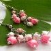 Shades of Pink Mini Lucky Stars on Chain Earrings
