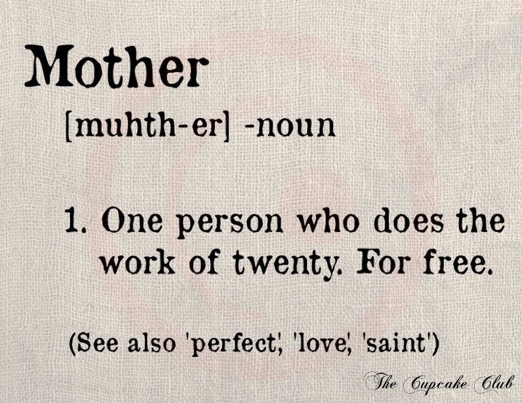Clip Art Designs Transfer Digital File Vintage Download DIY Shabby Chic Mother Day Definition Mom Love No. 0141