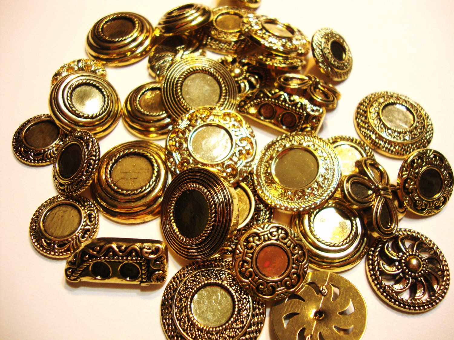 Plastic Gold Embellishing Buttons