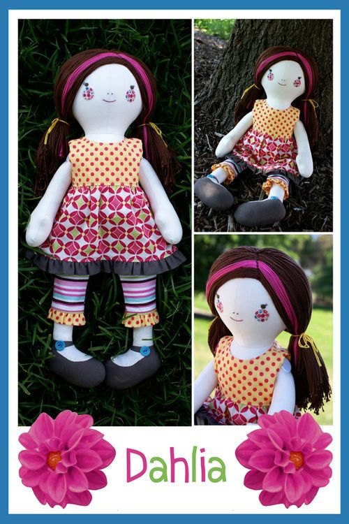 Melly and Me DAHLIA Rag Doll Sewing Pattern Australia ABSD