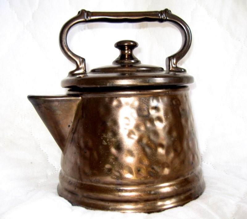 Vintage Bronze McCoy Tea Pot Kettle Cookie Jar by OldSoulCharm