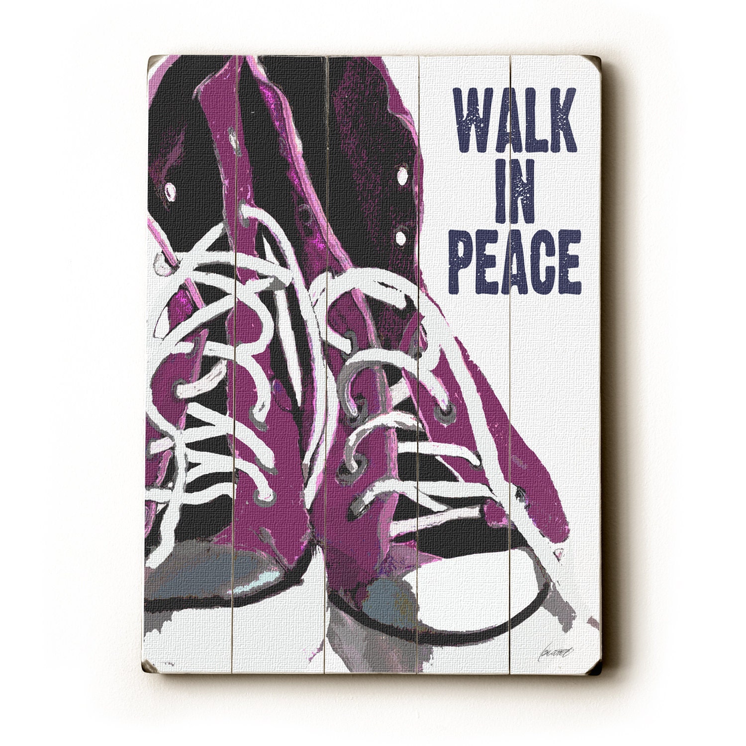 Walk In Peace 9x12 wooden sign wall art