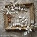 Treasury item Shabby Country Cottage Metal Leaves, PAIR, distressed, creamy white