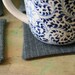 Recycled Charcoal Pinstripe WOOL COASTER Set - Eco-Friendly