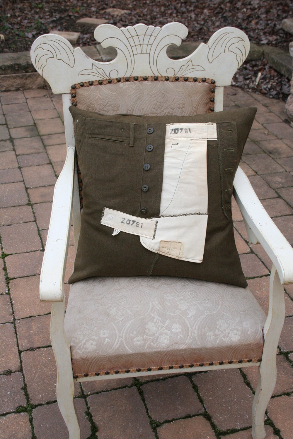 War Woolens - Oversized Recycled PILLOW COVER made of WWII Trousers
