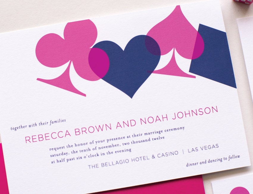 Vegas Wedding Invitation Sample - Chic Vegas Destination Wedding Invitation - Vegas Theme Wedding Invitations