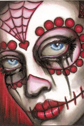 Sugar Skull Zombie Miranda and other pretty girls 4x6 archival print