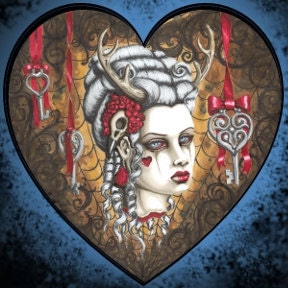 Marie Antoinette antler girl -Hunter's Kiss 8x8