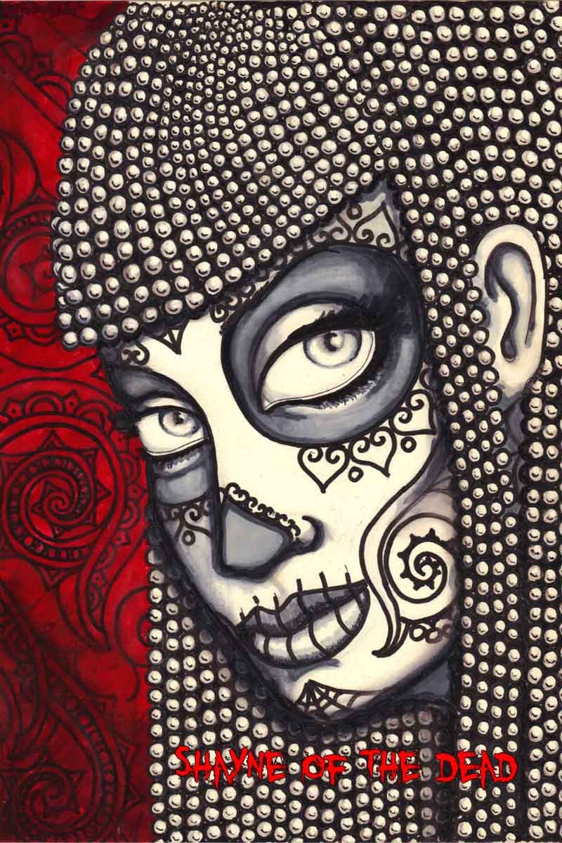 Day of the Dead illustration "Timora" 5x7 stretched canvas