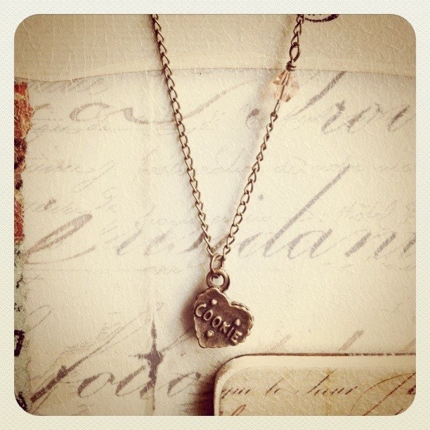 Jeweled Heart Cookie Necklace
