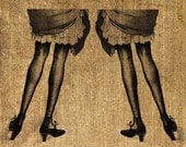 Vintage, Iron on, Altered, Ephemera, Digital Image Transfer LEGS  No.86