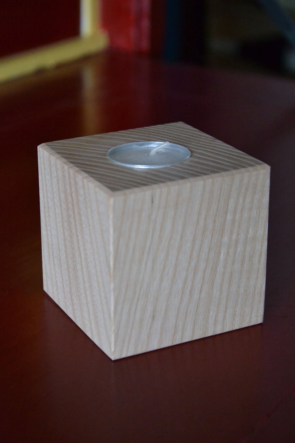 Wooden tea light holder
