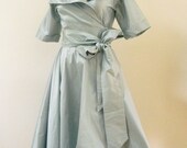Custom Made  MARIA SEVERYNA Double Wrap Full Skirt Dress w/short sleeves  Available in many colors