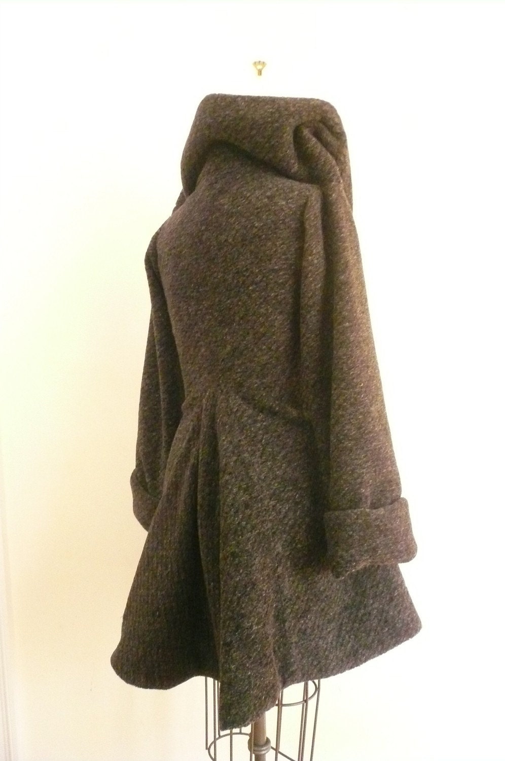 Maria Severyna Gray Knitted Wool Lined Coat