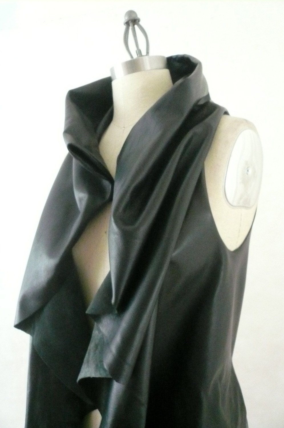 Maria Severyna Black lambskin Leather Vest jacket Steampunk