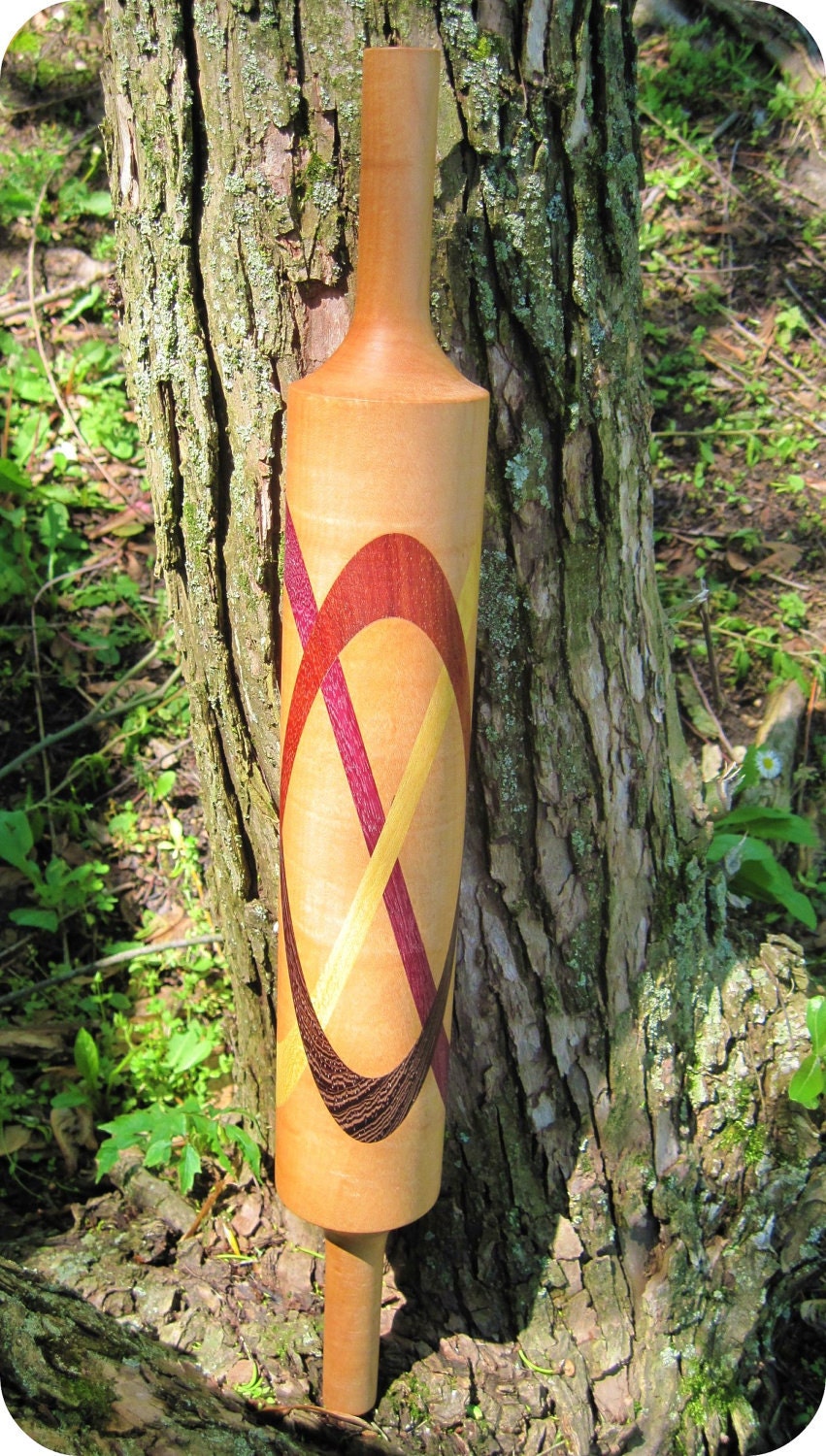 Handcrafted Wooden Rolling Pin, Mixed Wood, Decor Rolling Pin
